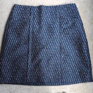 LOFT Blue and Pink Patterned Pencil Skirt